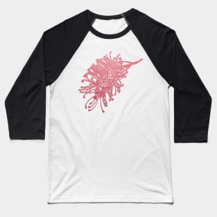 Australian Native Floral Illustration - A Beautiful Pink Grevillea Flower Baseball T-Shirt